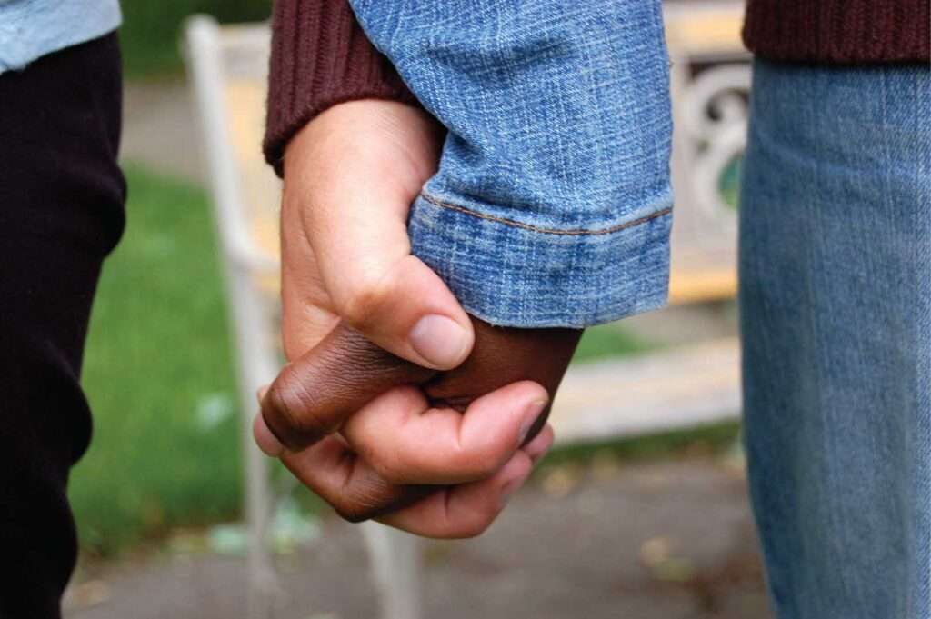 holding hands