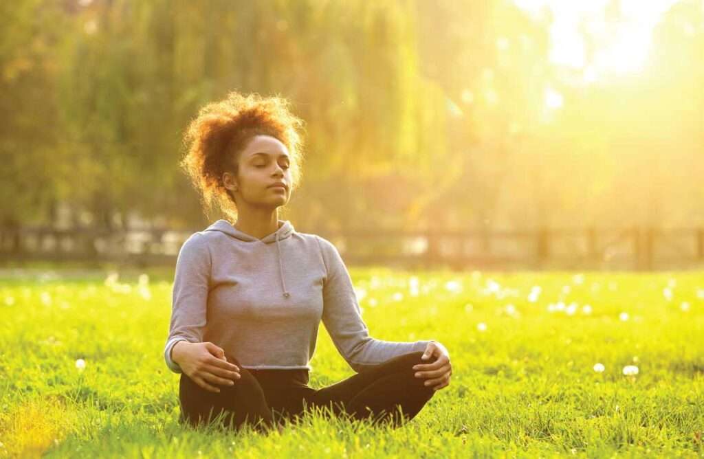 Woman meditating